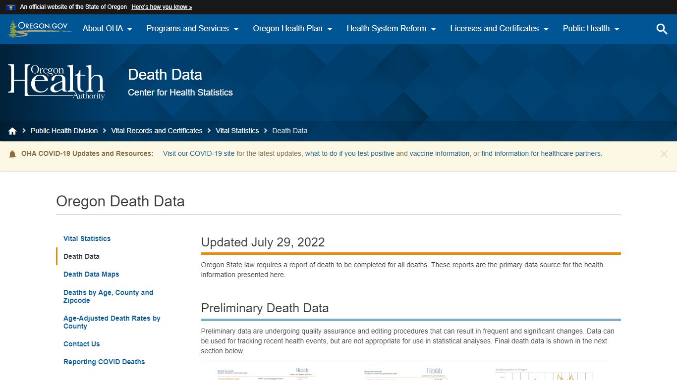 Oregon Health Authority : Oregon Death Data : Death Data ...